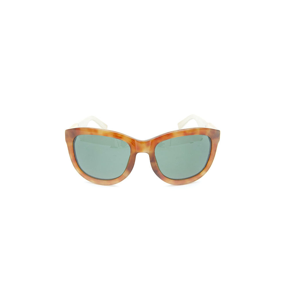 Linda Farrow x THE ROW 7 in Tortoise with White temples