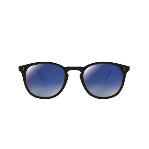 Kinney Matte Black with Blue Layered Mirror CR-39 lenses
