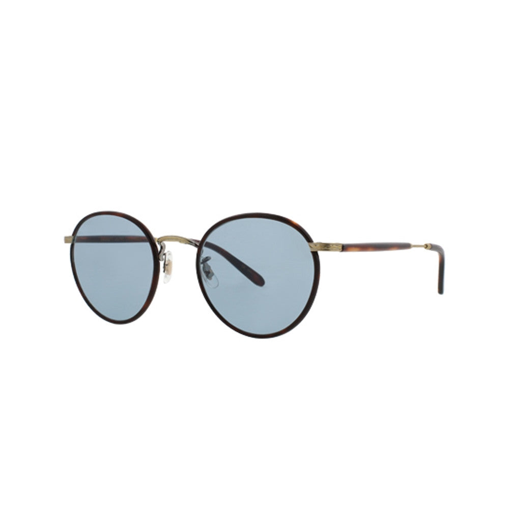 Wilson Amber Tortoise with Cognac Tortoise temples and Pure Blue glass lenses